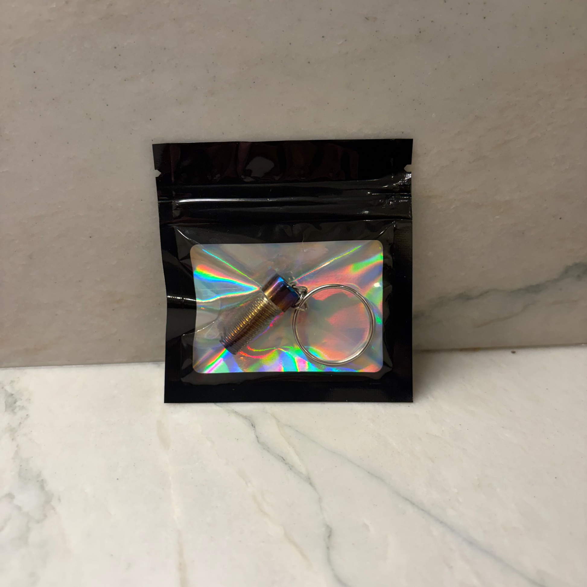 Large Burnt titanium keychain